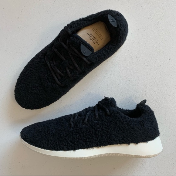 Allbirds Men’s Black Wool Runner Fluff Low Top Shoes Size 10 NEW IN BOX - Picture 1 of 15